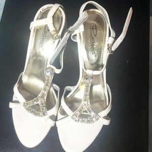White with silver embellished heels